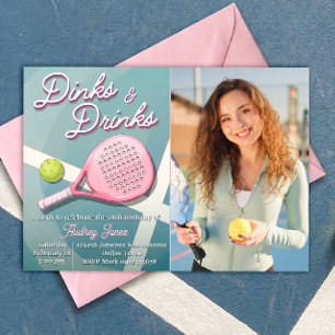 Invitation Dinks et Boissons - Anniversaire Pickleball avec P