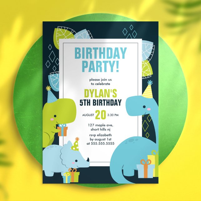 Invitation Dino Anniversaire de enfant Party (Créateur téléchargé)