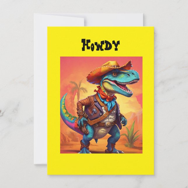 Invitation Dino Cowboy (Devant)
