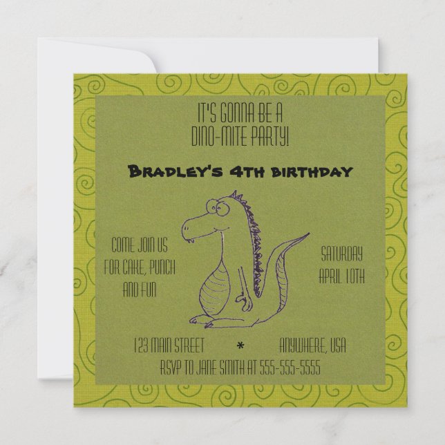 Invitation Dino-mite (Devant)