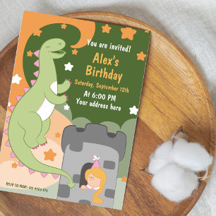 Invitation Dino-mite Anniversaire Bash ! Dinosaure Invit