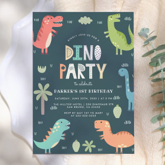 Invitation Dino Party | Cute Dinosaurs Premier Anniversaire