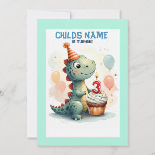 Invitation Dino qui fête son 3ème anniversaire