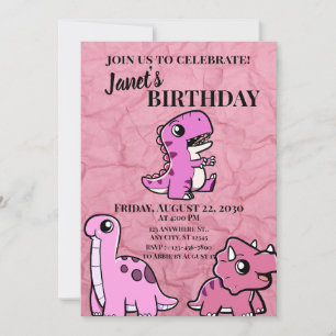 Invitation Dino Rose