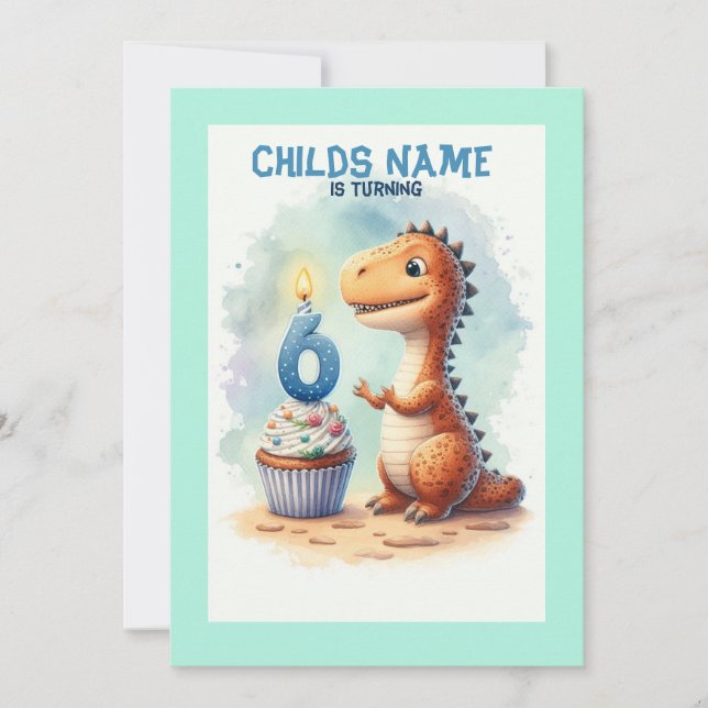 Invitation Dino Turin 6 Anniversaire (Devant)