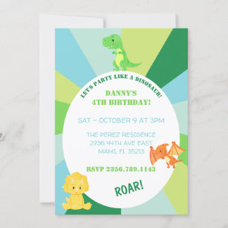 INVITATION DINOSAUR
