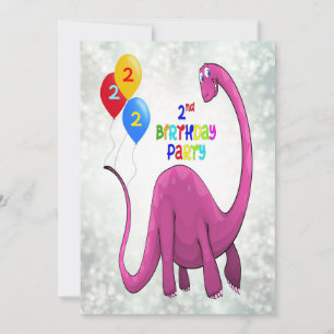 Invitation Dinosaur 2ème anniversaire