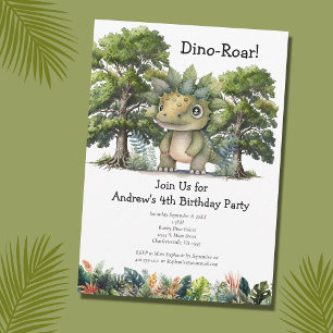 Invitation Dinosaur 4e fête d'anniversaire pour les garçons