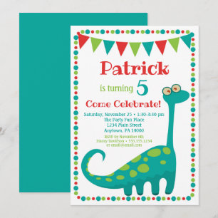 Invitation Dinosaur Amusant Dino Anniversaire