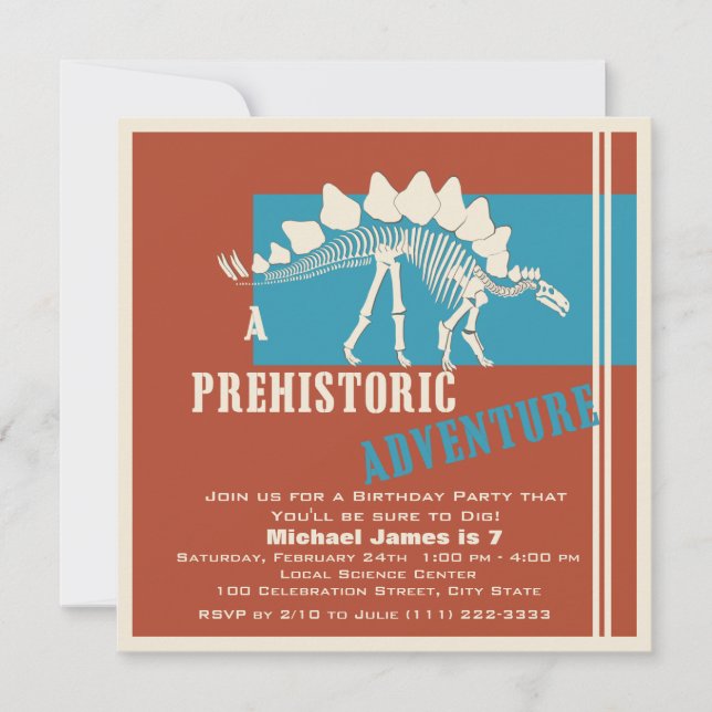 Invitation Dinosaur Anniversaire Aventure Party (Devant)