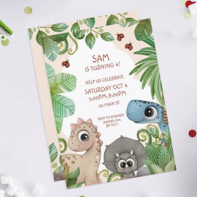 Invitation Dinosaur Anniversaire de enfant Dino (Dinosaur Birthday Party Invitation)
