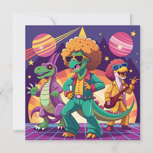 Invitation Dinosaur Disco Dig (Devant)