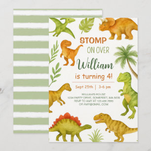 Invitation Dinosaur Editable fête d'anniversaire