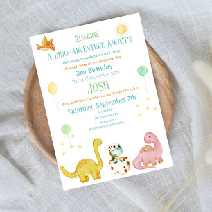 Invitation Dinosaur Enfants 3e anniversaire