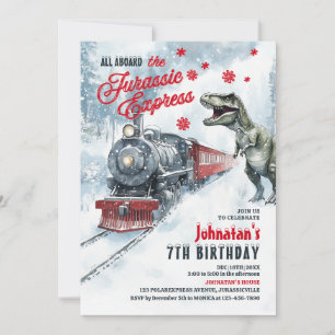 Invitation Dinosaur Express Polaire Anniversaire Fête Invitat