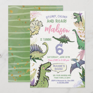 Invitation Dinosaur fête à thème Anniversaire