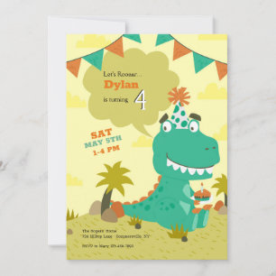 Invitation Dinosaur fête d'anniversaire