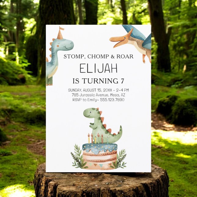 Invitation Dinosaur fête d'anniversaire pour enfants (Créateur téléchargé)