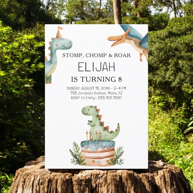 Invitation Dinosaur fête d'anniversaire pour enfants (Créateur téléchargé)