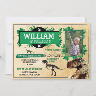 Invitation Dinosaur fête d'anniversaire TRex Dino Dig Invitat