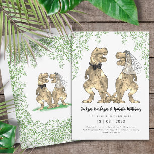 Invitation Dinosaur Mariage T-Rex Mariée et Salle de classe