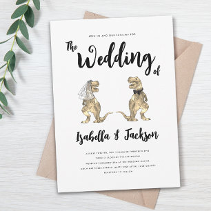 Invitation Dinosaur Mariage T-Rex Mariée et Salle de classe