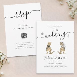 Invitation Dinosaur Mariage T-Rex Mariée et Salle de classe