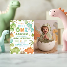 Dinosaur One-A-Saurus 1st Birthday Party Photo