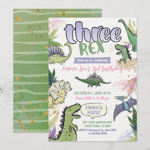Invitation Dinosaur Parti à thème 3e anniversaire