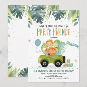 Invitation Dinosaur Party à la parade d'anniversai