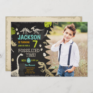 Invitation Dinosaur Party Boy Fossil Dino Dig Anniversaire