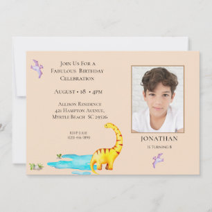 Invitation Dinosaur Roar Thème Jungle Anniversaire