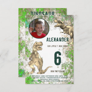 Invitation Dinosaur T Rex Jungle Anniversaire Photo