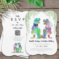 Dinosaur Thème Mariage QR Code