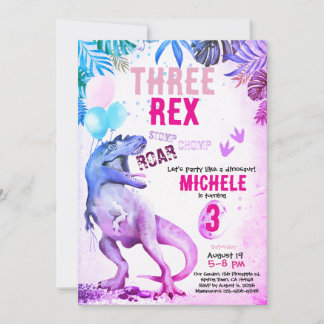 Invitation Dinosaur Trois Rex