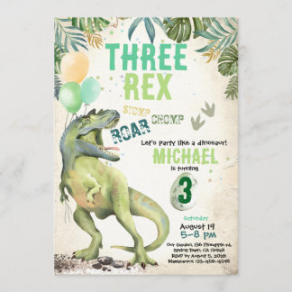 Invitation Dinosaur Trois Rex