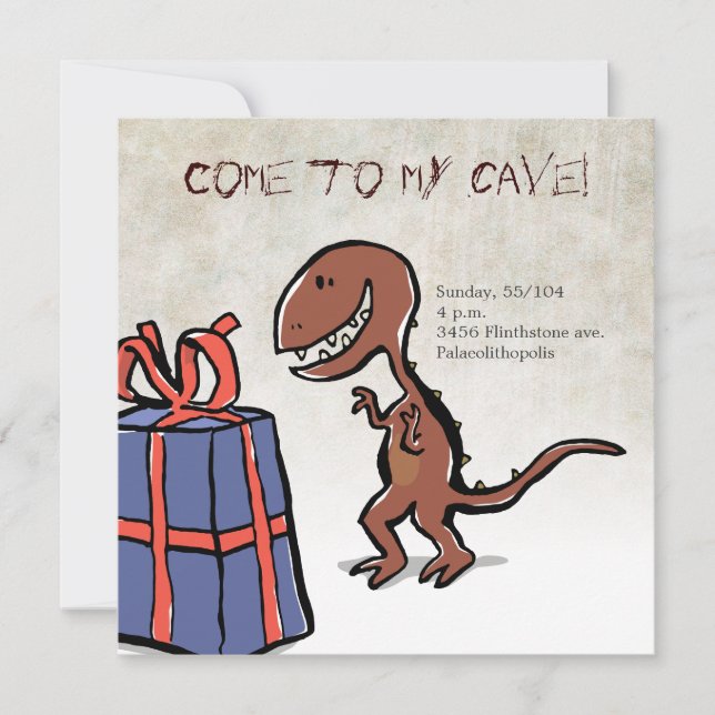 Invitation dinosaure (Devant)