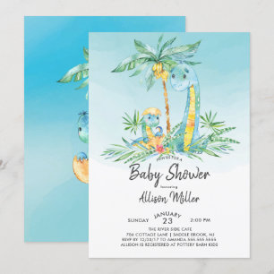Invitation Dinosaure à couver mignon bébé garçon douche Invit