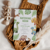 Dinosaure Aquarelle Hatching Bientôt Baby shower
