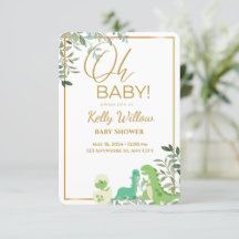 Dinosaure Avec Eucalyptus Feuilles Oh Baby shower