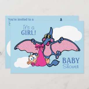 Invitation Dinosaure de ptérodactyle c'est un baby shower de