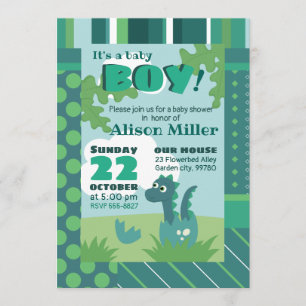 Invitation Dinosaure d'invitation de baby shower en oeuf