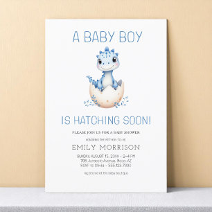 Invitation Dinosaure Hatching Bientôt Dino Baby Boy Douche