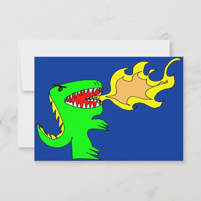 Invitation Dinosaure ou Dragon Art par petit t + Joseph Adams (Devant)