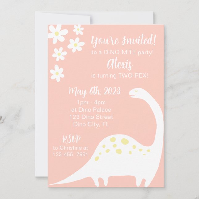 Invitation Dinosaures et Daisy's (Devant)