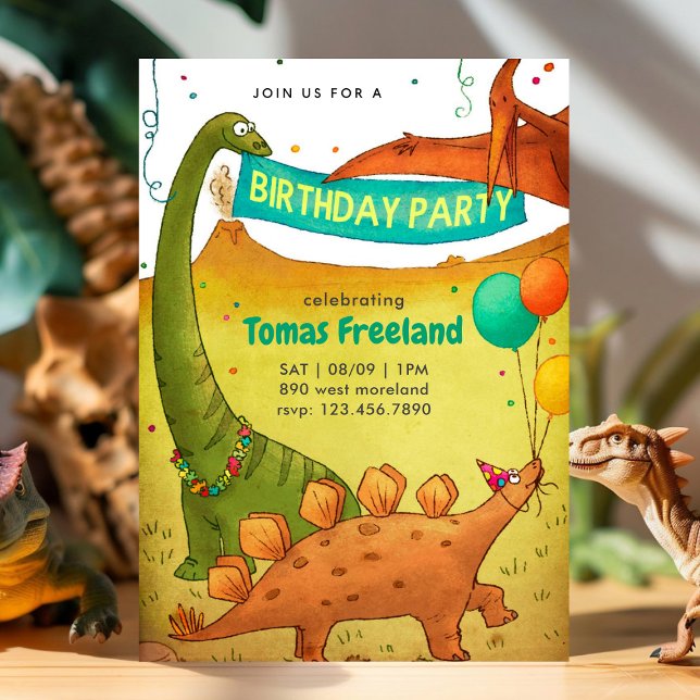 Invitation Dinosaures fête d'anniversaire Enfants garçon (Créateur téléchargé)