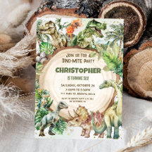 Dinosaures Verdure Dino-mite Anniversaire