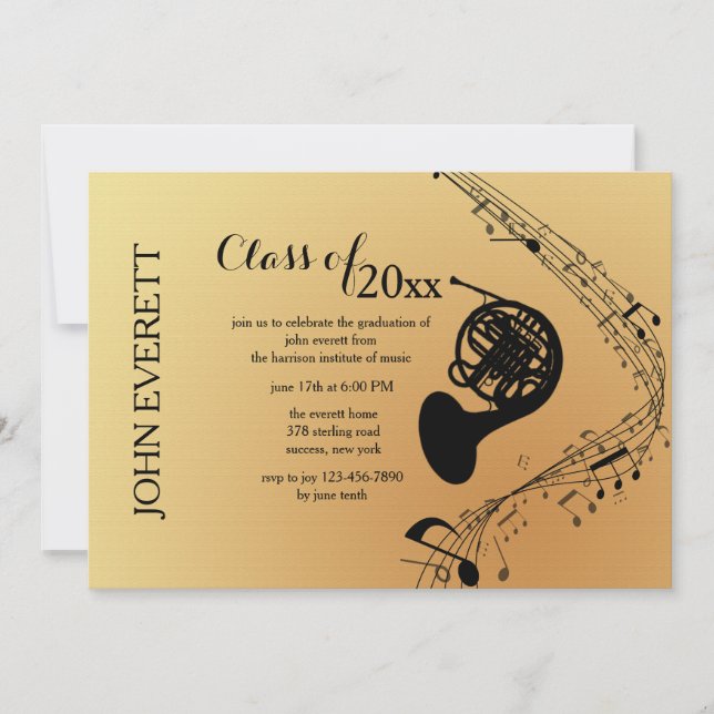 Invitation d'instrument de musique de cor de (Devant)