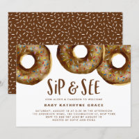 Dinuts de chocolat Saupoudrer Baby shower Sip et v