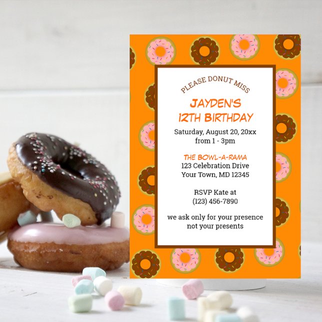 Invitation Dinuts Saupoudrés Toutes les occasions Orange Peti (Créateur téléchargé)